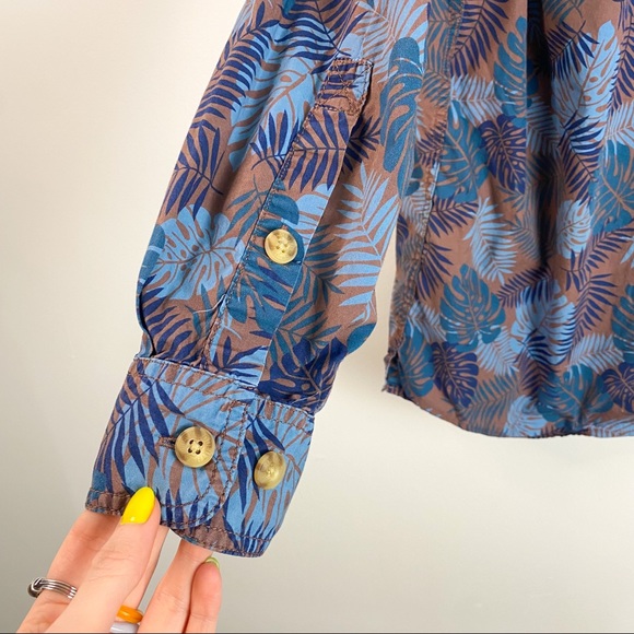 Duluth Trading Co Relaxed Fit Tropical Print Long Sleeve Button Shirt Medium - Picture 9 of 13